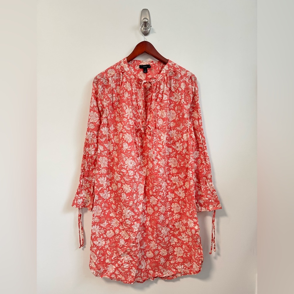J. Crew Pink and Cream Floral Dress